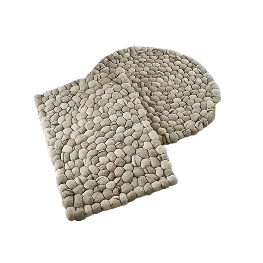 Best Selling Pebbles Stone Designed Wool Felt Ball Floor Carpets For Home Floor Capet Uses Wholesale Prices