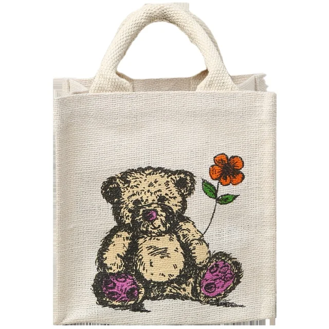 Luxury Designer Jute Kids Bags Handbags Fashionable Coin Purse for Little Girls Cute Mini Bags