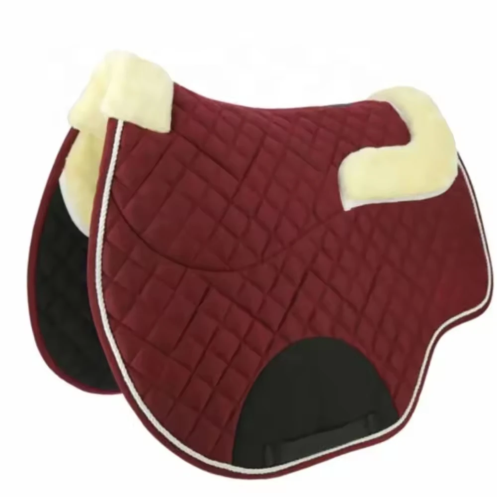Premium High Quality 100% Cotton Horse Saddle Pad Custom Logo High Quality Material Wool Filling Fabric Trending Horse Riding