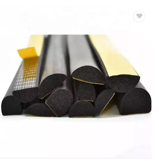 Factory supply D Shape Foam Rubber Seal Self Adhesive Backed EPDM Sponge Strip Closed Cell Rubber Extrusion Profile