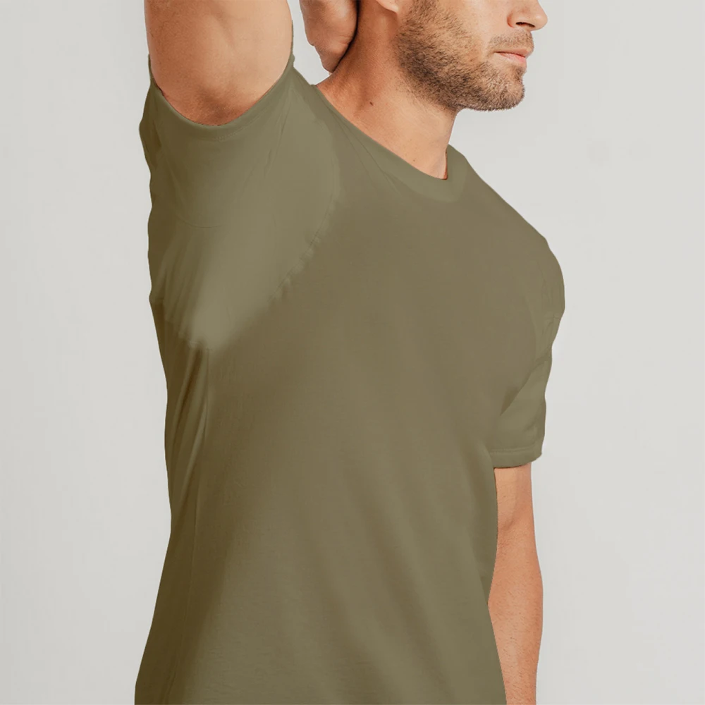Sweat Proof Crew Neck Undershirts With Underarm Shields Sewn-In 95% Lenzing modal, 5% spandex