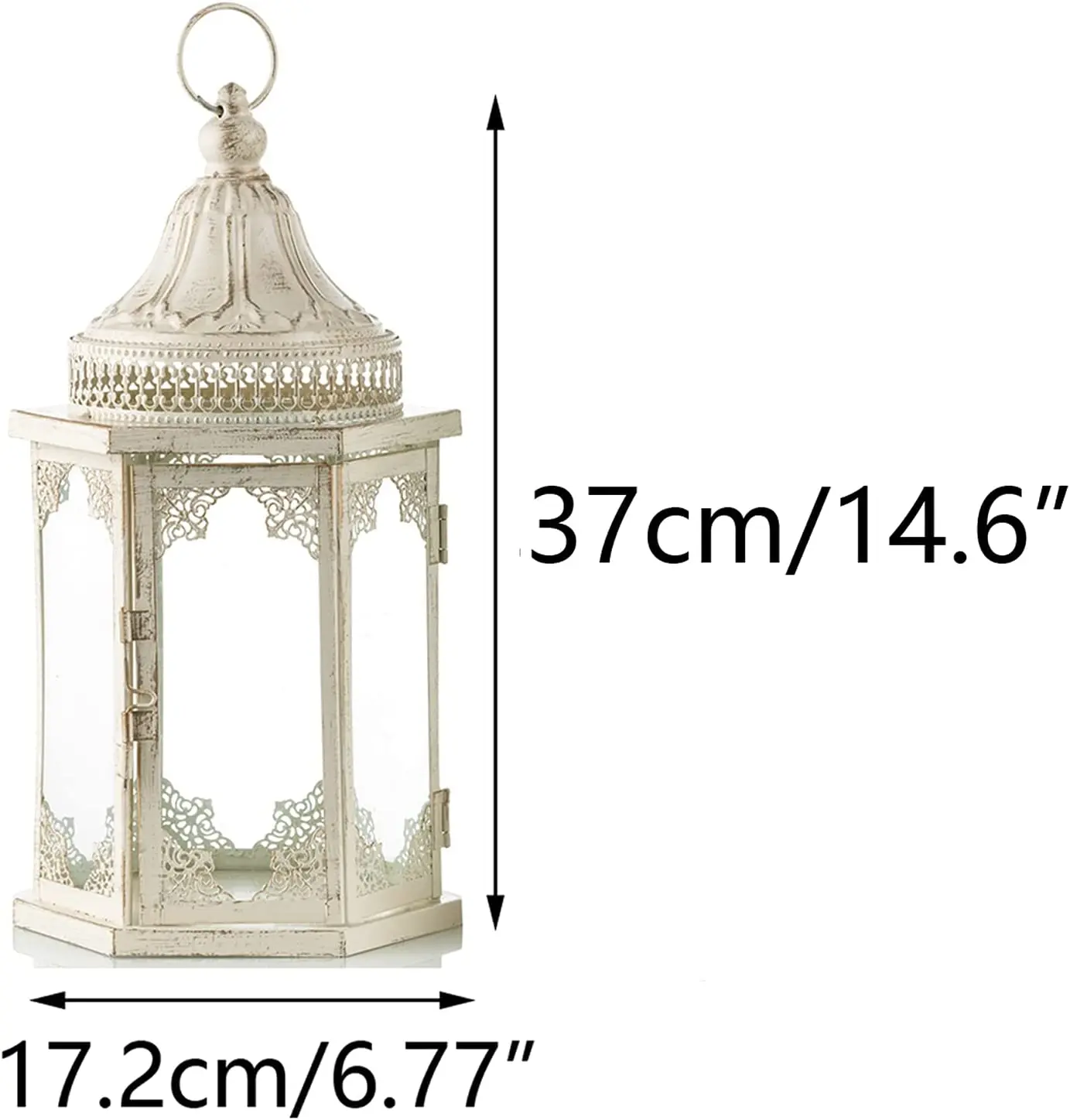 Large Outdoor Lantern,Vintage Style Candle Holders for Pillar Candles, Hanging Lanterns for Living Room Party Wedding Christmas