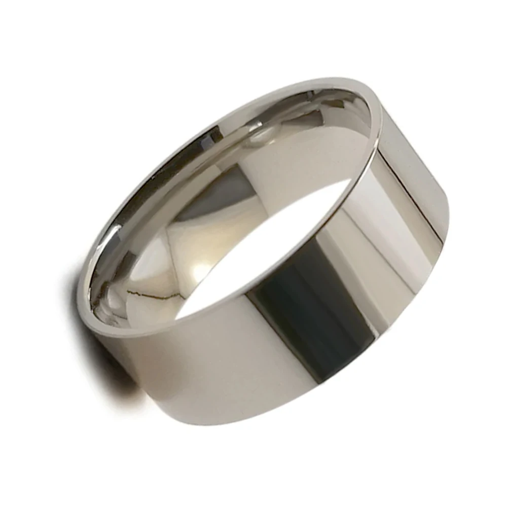 8mm DIY Jewelry Making Ring Core Base Beveled Flat Hammered Edge Ceramic Titanium Tungsten Carbide Blank Ring