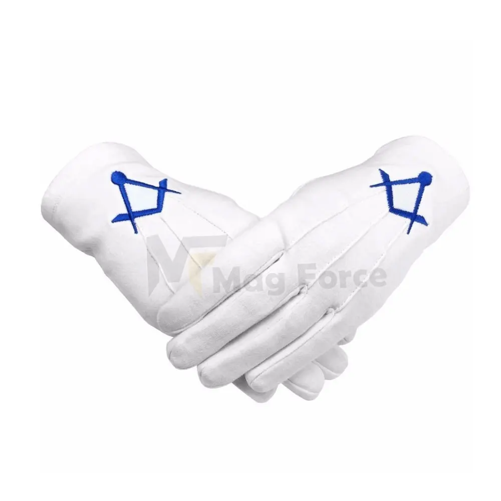 Best Quality Cheap Masonic Gloves White Color Professional Cotton Masonic Regalia Hand Gloves With Custom Logo