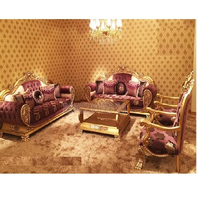 Boat Style Hand Carved Sofa Set For Home Buy Teak Wood 7 Seater Sofa Set Designer Gold Polish Living Room Furniture