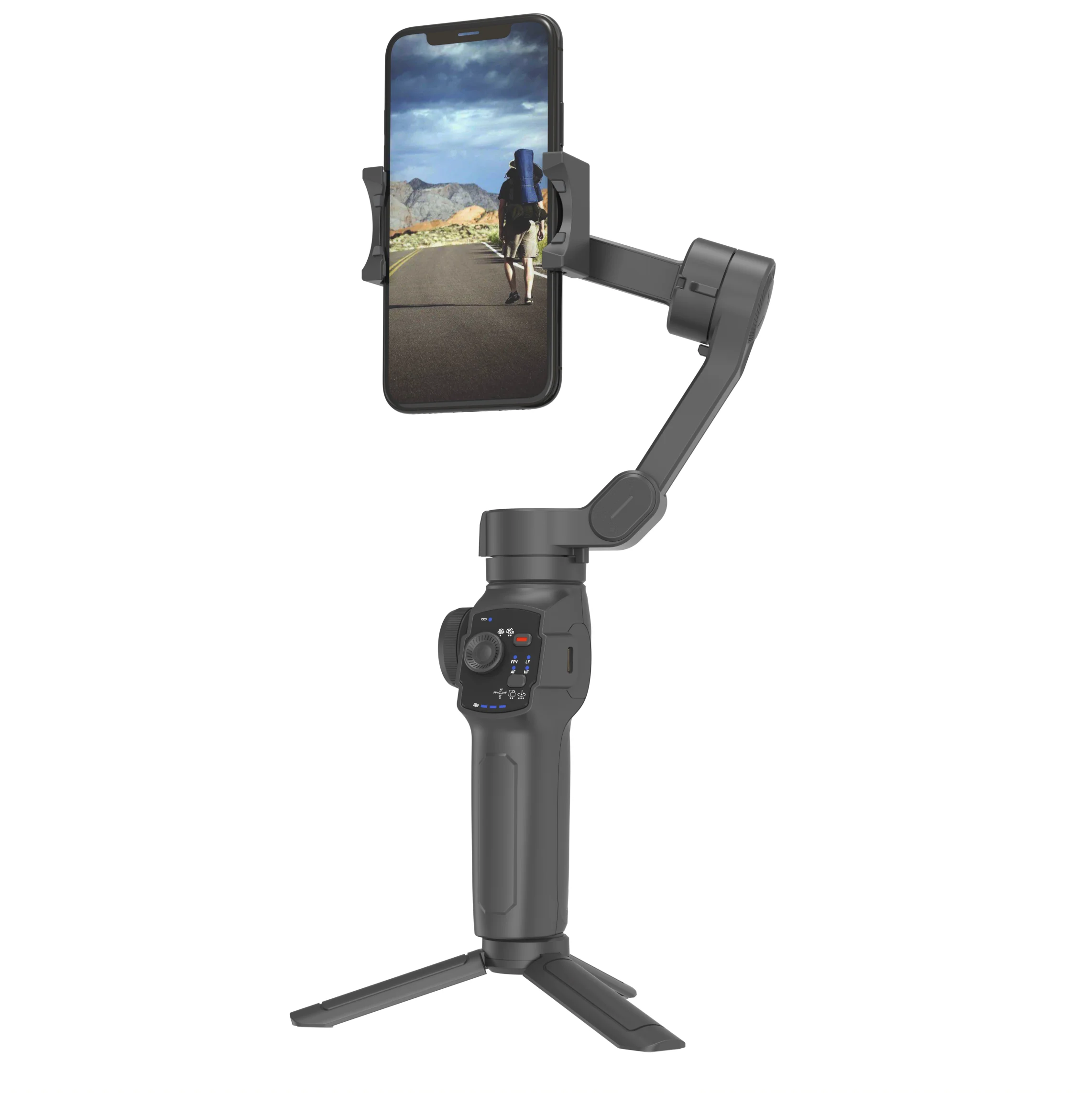 Built in extension gimbal stabilizer L9 3 axis for phone with AI tracking