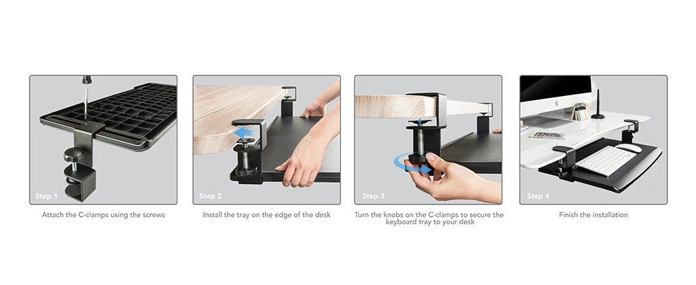 Under Desk Drawer Storage Organizer Laptop And Keyboard Stand Desk Clamp AIDATA