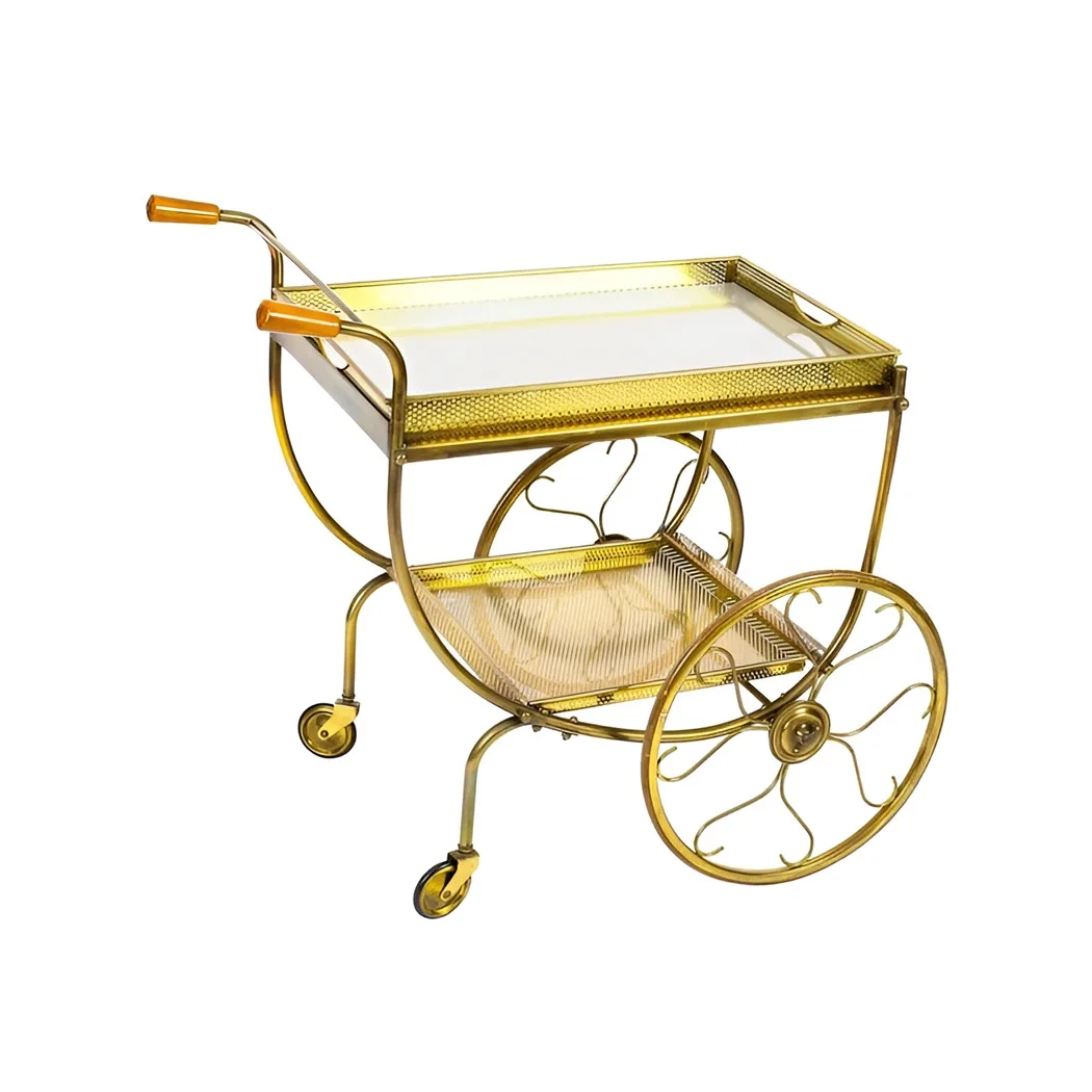 Royal Trolley Metal Kitchen Victorian Cart Storage Rose Gold Portable Utility Movable  Wine Kitchen Bar Cart Rolling Cart