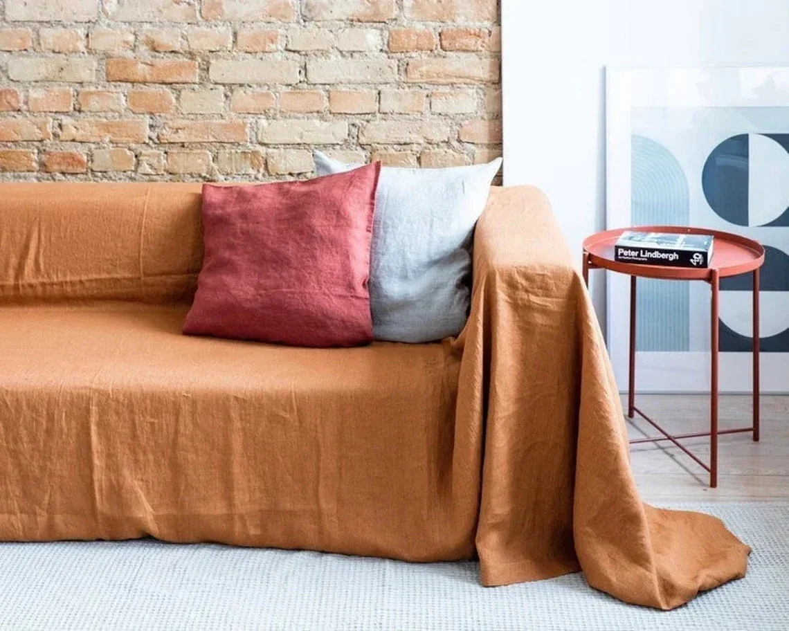 Sofa Seat Cover 100% Cotton Couch Protector Bohemian Large Sofa Cover Sectional Sofa throw Blanket Farmhouse Bedding Decor Loves