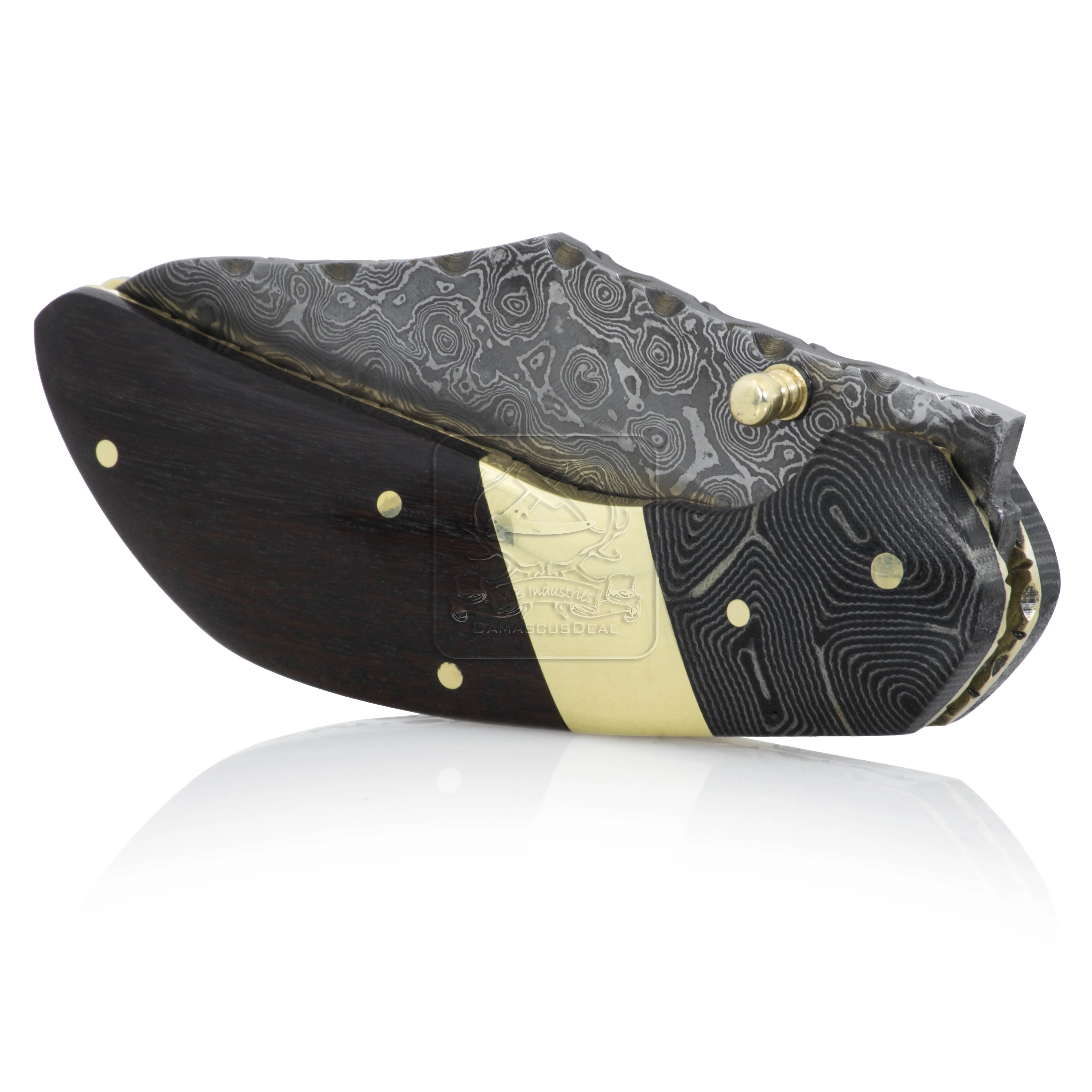 Damascus Steel Folding Knife DD-FK-704 Ebony Wood Pocket Knife Outdoor Survival Hunting Knife Multi Tool Bushcraft Camping