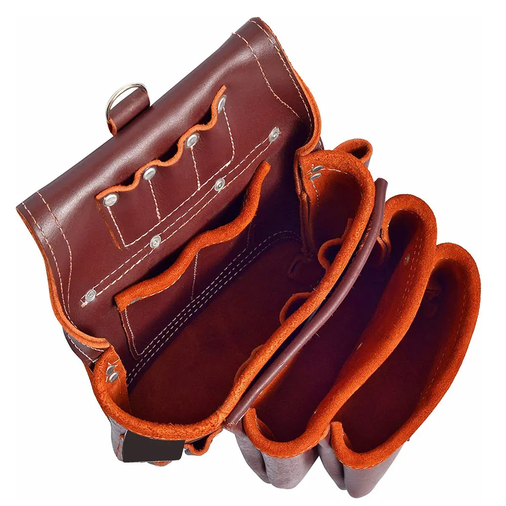 Grain Leather Tool Bag with Adjustable Waist Strap Carpenter Tool Belt Hot Selling Made Tool Bag With Adjustable