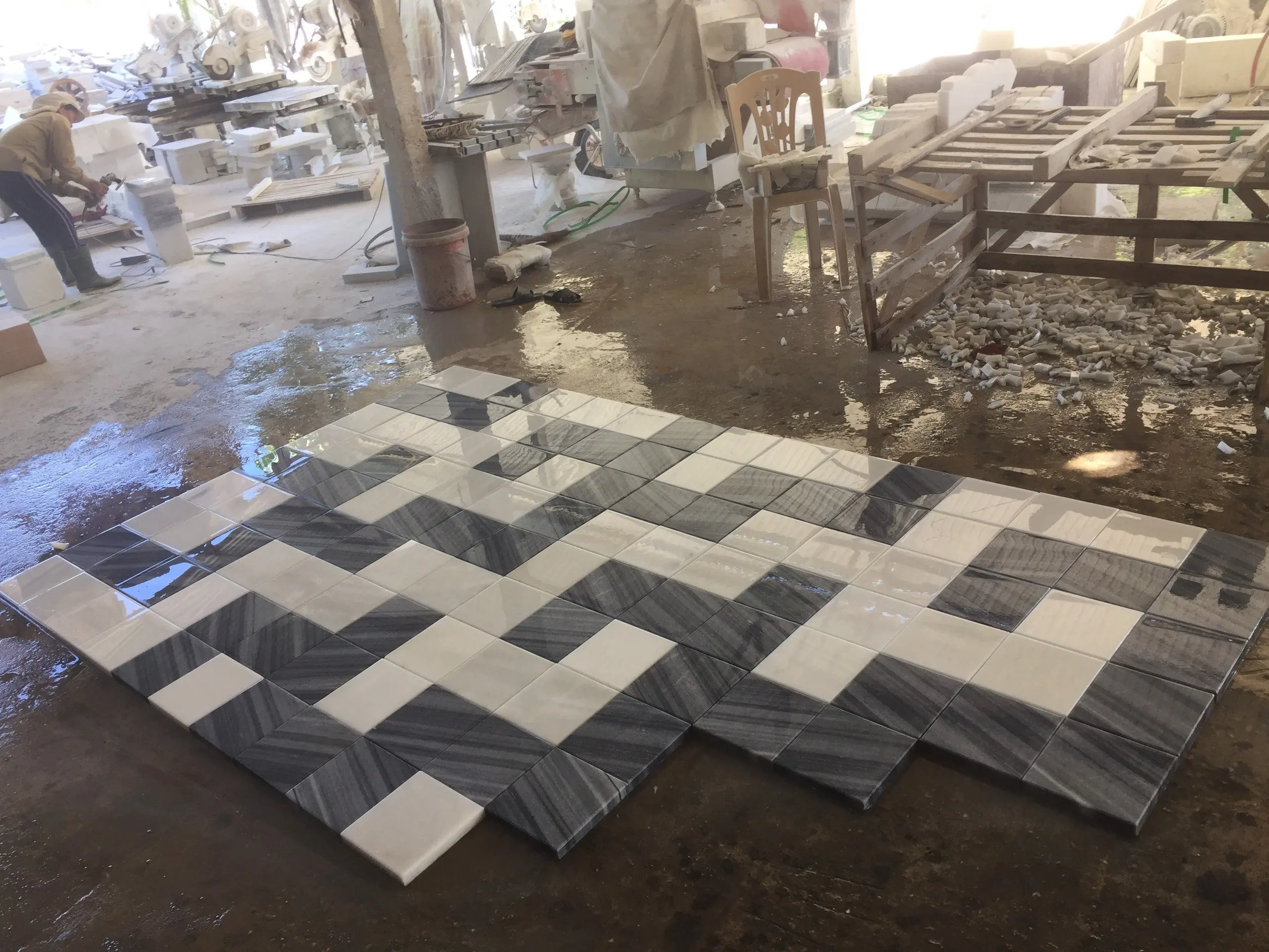 Vietnam style marble stone modern design for swimming pool 20x20x1 cm