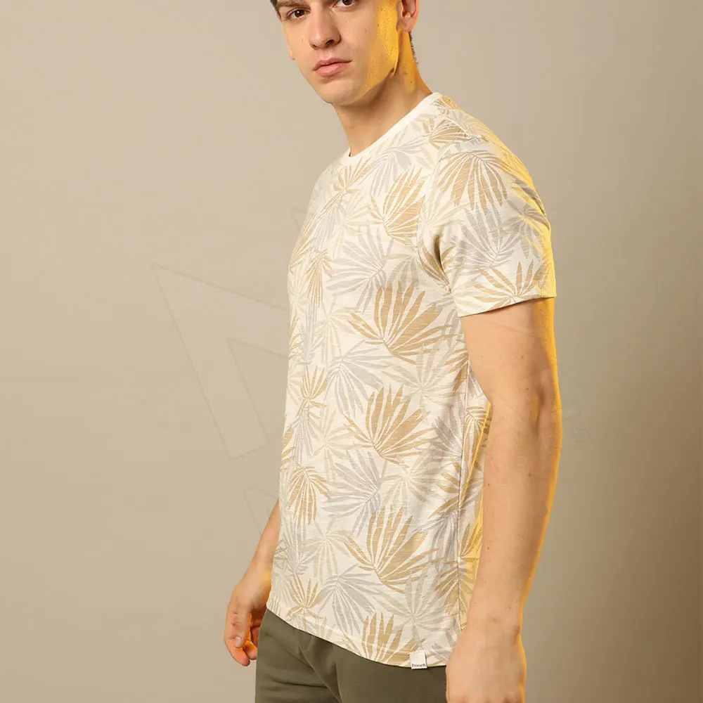 Wholesale Men Clothing Customized Logo Apparel Crew Neck T-Shirt Blank 100%Cotton Striped Design Gym Fitness Man T Shirts