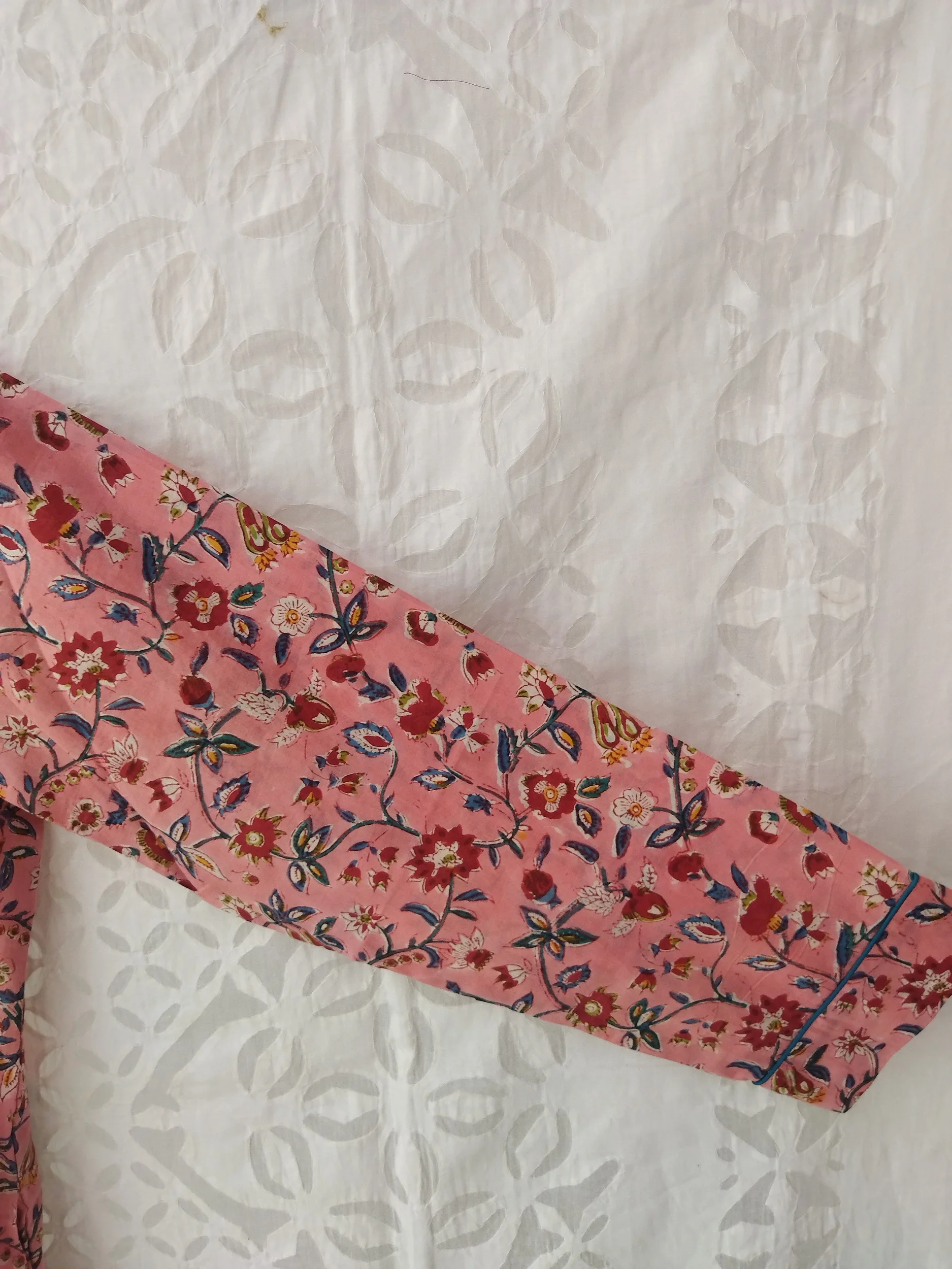 Colorful Floral Block Printed Cotton Night Sleep Wear Long Shirt Tunic For Women Clothing Beautiful Cotton Boyfriend Shirt