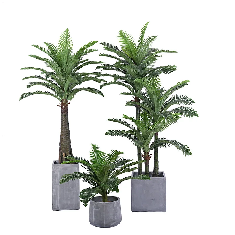 High Quality Nearly Realistic Green Decorative Palmeras Artificiales Plastic Plant Simulation Indoor Tree Artificial Palm Tree