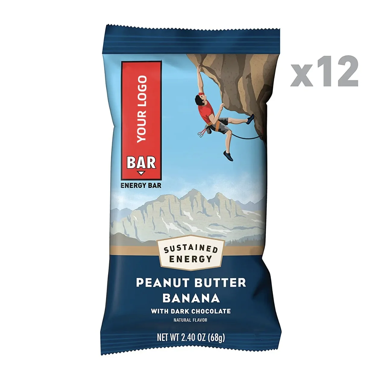 Protein Bar Private Label with Dark Chocolate Energy Bars with Organic Oats Plant Based Food-Vegetarian OEM