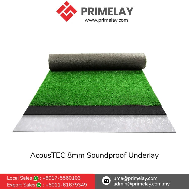 High Density Rubber Acoustic Underlay 8mm Soundproof Underlay - AcousTEC 8 Rubber Underlay Roll at Competitive Price