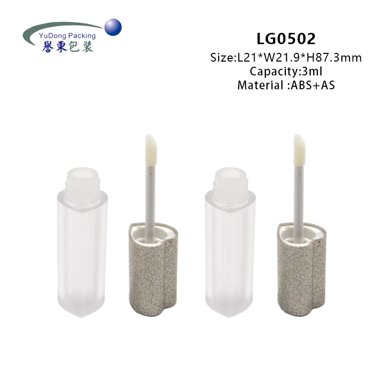 Unique 3ml 6ml luxury pink heart shaped lipgloss tubes packaging clear lip gloss tubes with wands custom logo