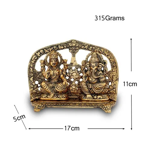 Aluminum Ganesh Laxmi Statue God of Success Sculpture Murti Idol Lord Worship Laxmi Ganesh for Home Mandir Decoration
