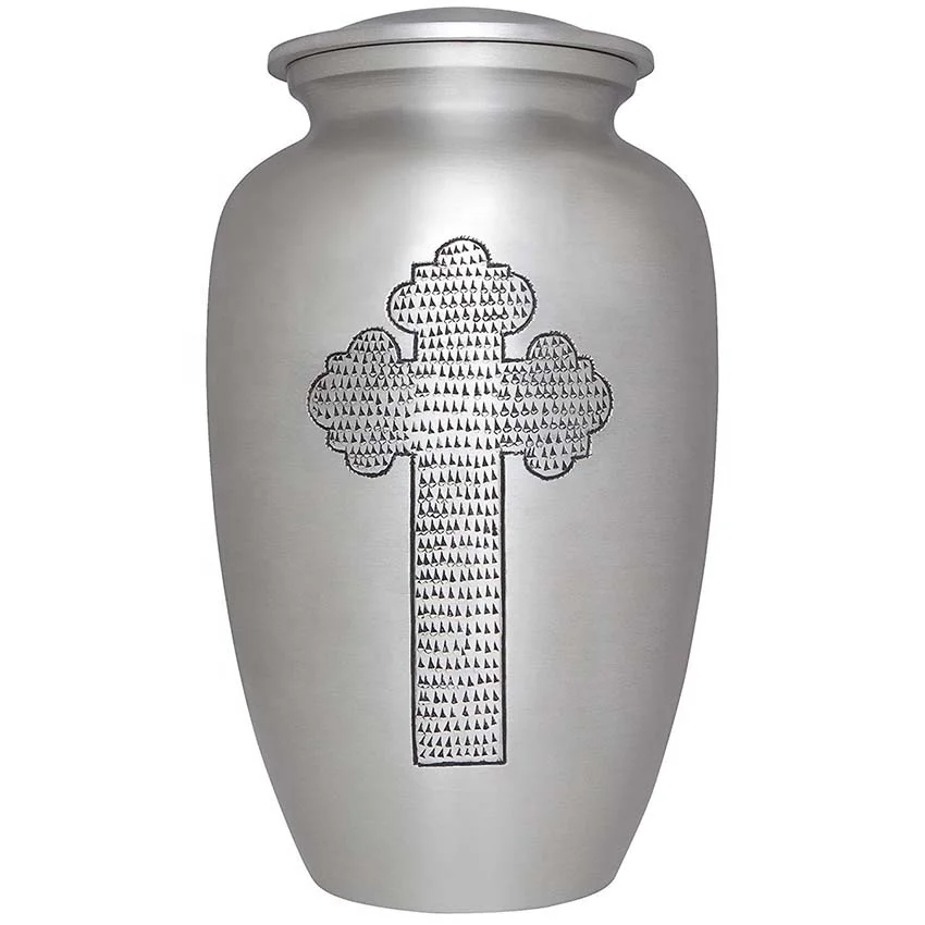 Silver Cross Religious Christian Cremation Urn