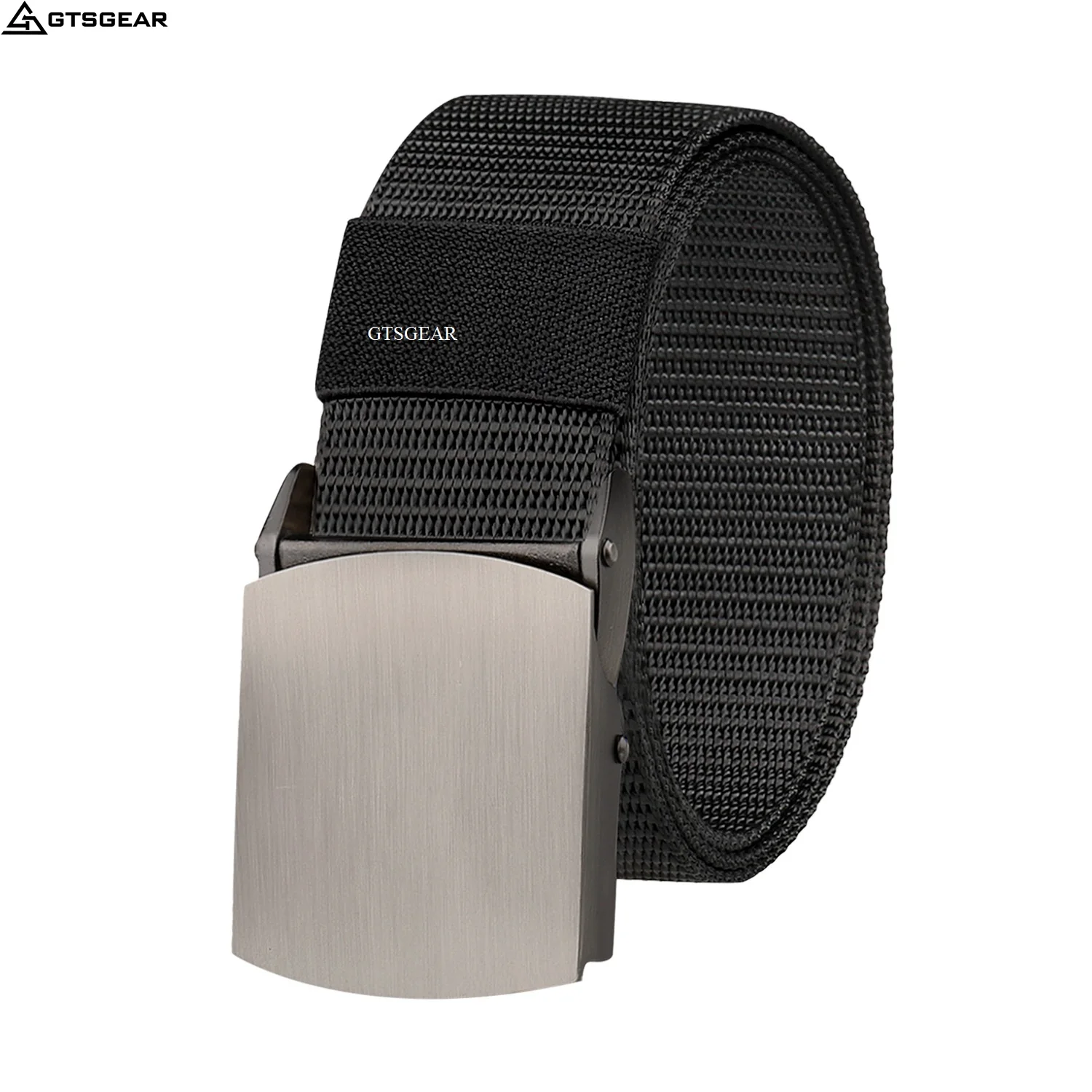 BL37 men simple canvas belts OUTDOOR SPORTS training smooth buckle tactical outdoor belt hiking riding