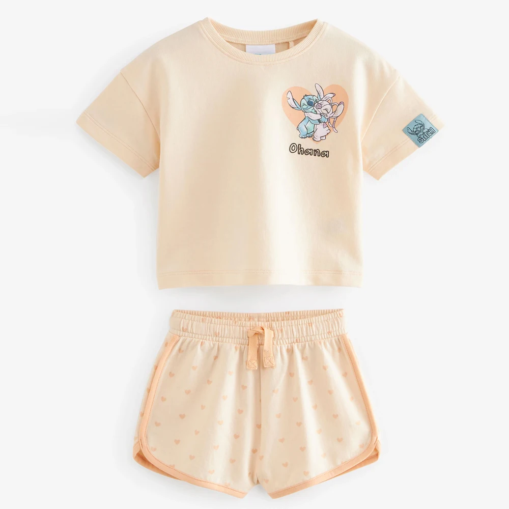 Summers Custom Print Two Piece Boys And Girls Clothing / 2 Piece Suit Short Sleeve Short Sets For Girls