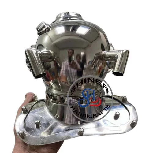 US Navy Mark Helmet Boston Marine Deep Sea Scuba Diving Helmet Silver Polished Diving Helmet Home Decor Gift