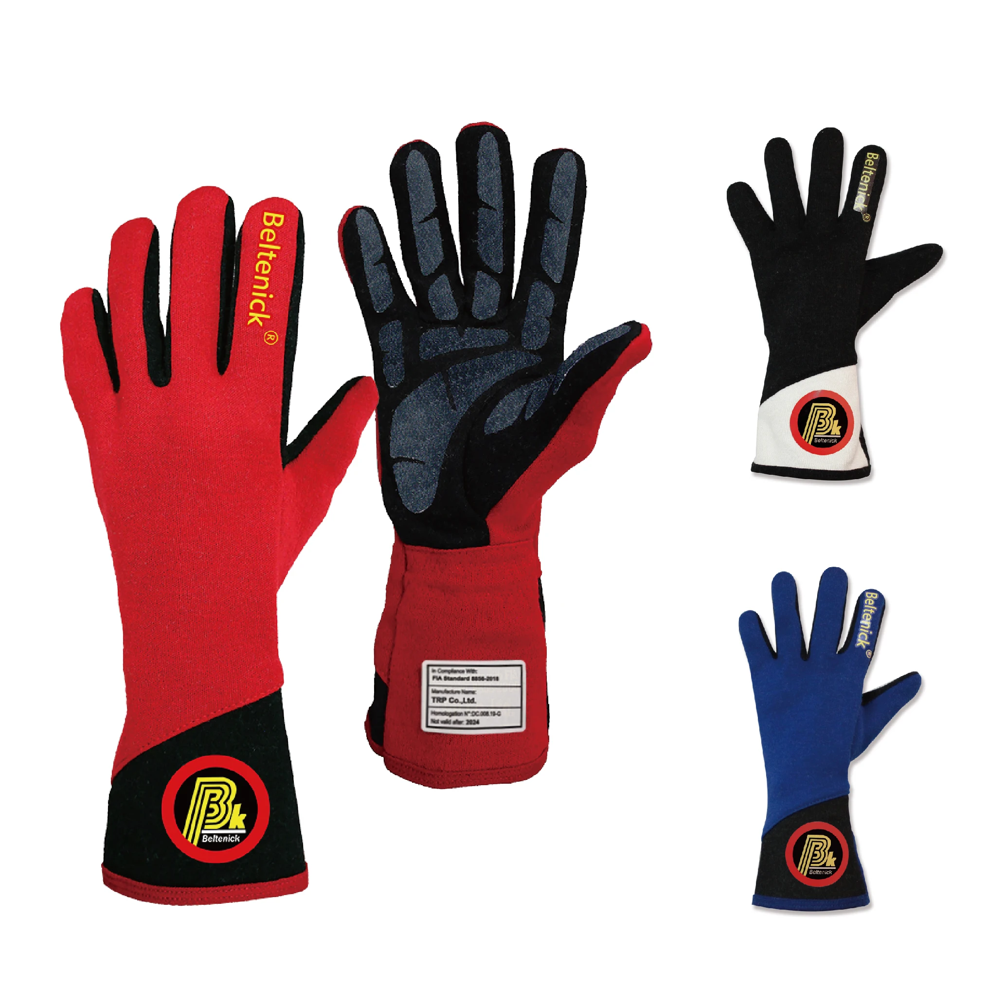 Beltenick FIA Approved  Black Racing Gloves For Racing Car Sports GLN-500