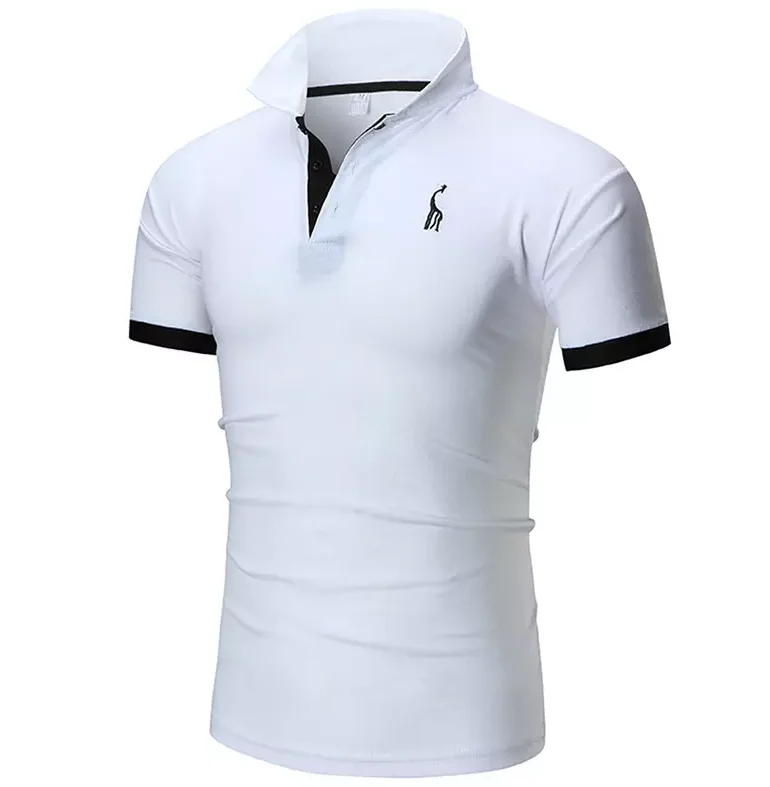 White cotton polo shirt for men/High quality 100% white cotton polo shirt/Custom logo casual fashion street wear sport shirt