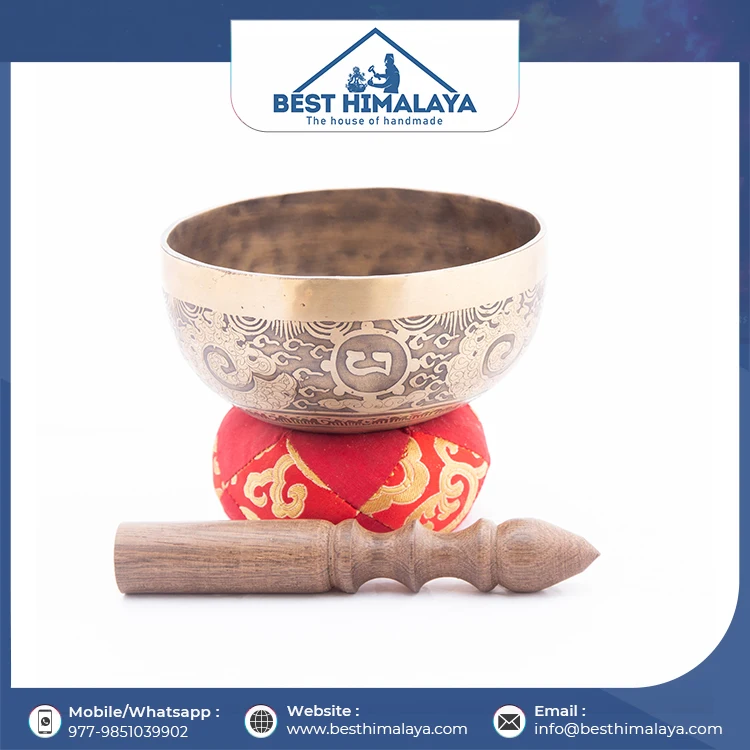 High Quality Hand Hammered Tibetan Sin ging Bowl Used For Chakra Healing With Wooden Mallet And Silk Pillow Buy At Best Price