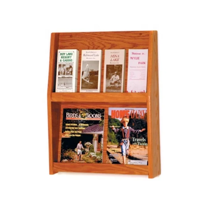 Wood Magazine Holder File Rack Desktop File Storage Solid Wood Magazine Holder Storage Rack DVD holder