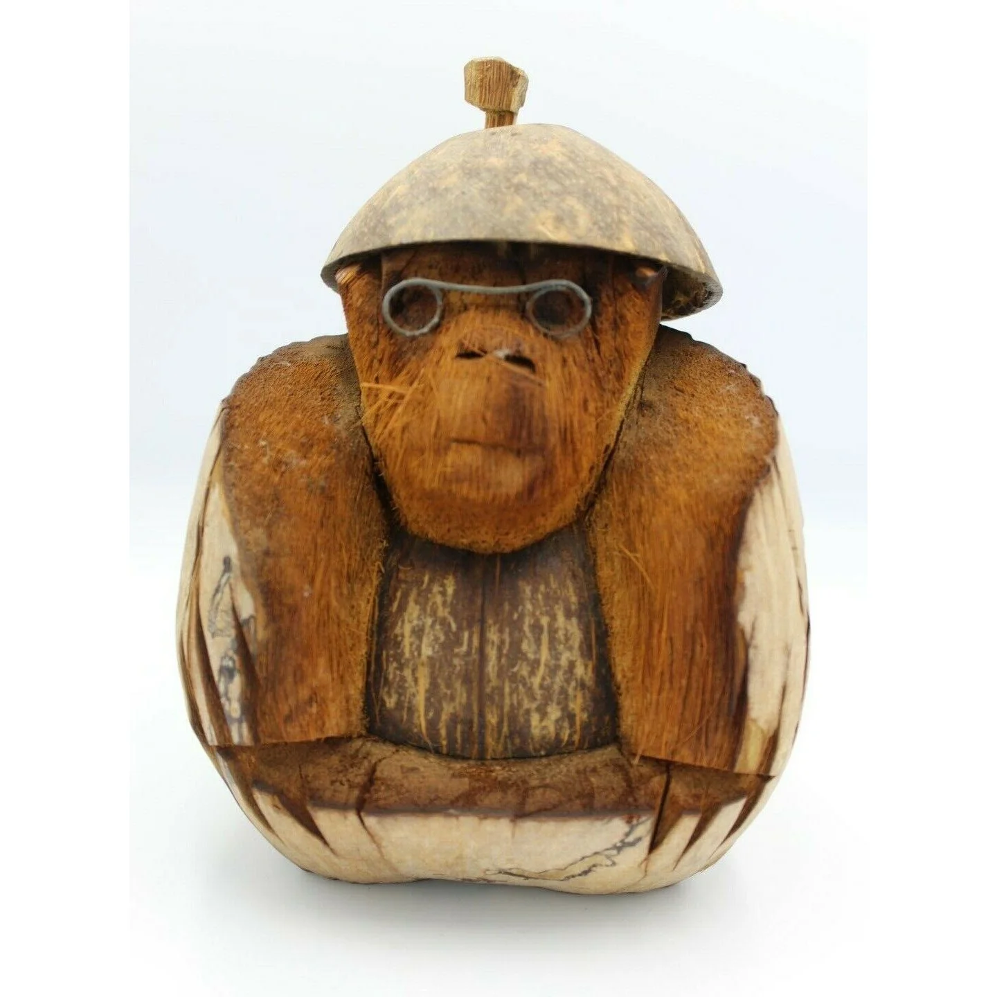 High quality Hawaiian Decoration Coconut Carved Monkey Bank Sculpture Luau Party Table Decor Hawaii Souvenir Tiki Bar Carving