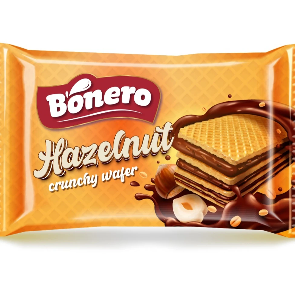 Crispy hazelnut layers wafer wholesale cocoa chocolate cocoa flavor biscuit wafer available