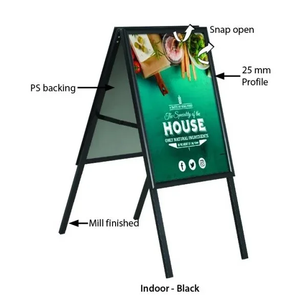 Indoor Outdoor A Board Pavement Sign Round or Mitred Corner  B2 50 x 70 cm Free Standing A Board Poster Board