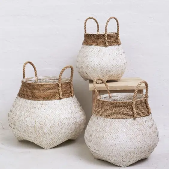High Quality Bamboo Planter Baskets Handmade For Plant Tree & Storage OEM Acceptable Variety of Color Vietnam Handmade
