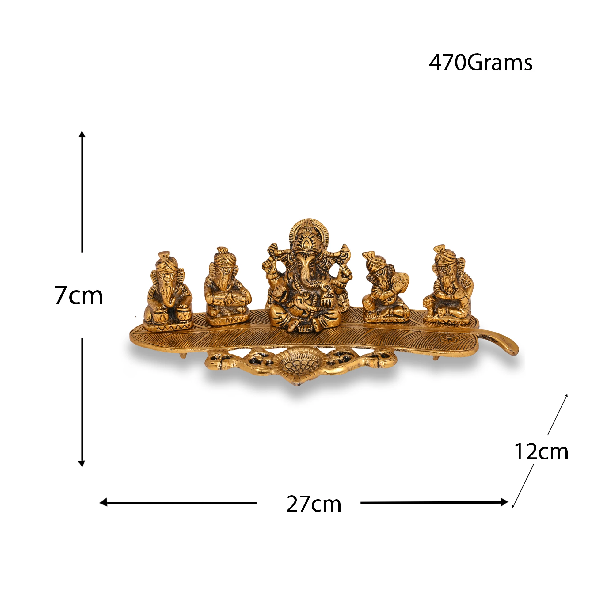 Best quality Handcrafted ganesha idol On Banana Leaf 5 Ganesha Playing Divine Music god ganesh statues for gifts india