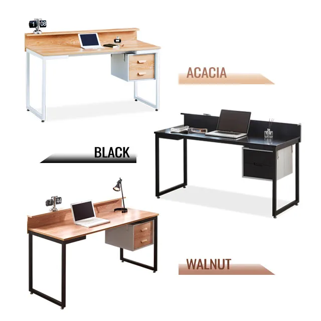 Contemporary furniture european american modern fashion wooden black metal square frame home desk