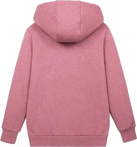 Wholesale Pink Fleece Pullover Hoodie Custom Sport Wear Women Girls Boys Embroidered Technique Unisex Blank Hooded Print Pattern