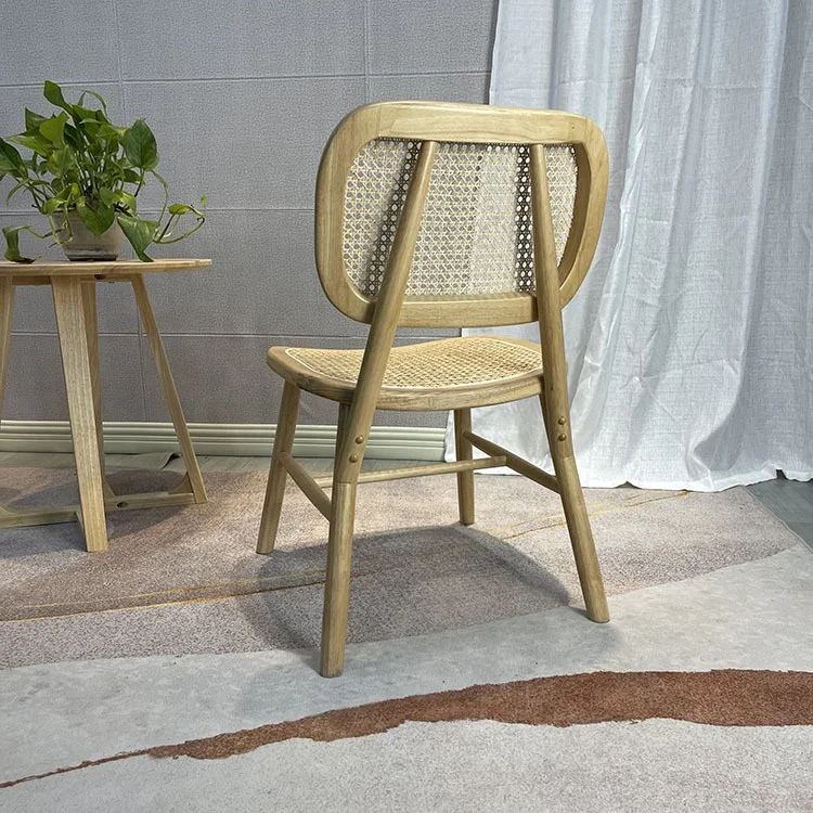 Wholesale Luxury Solid Wooden Rattan Home Dining Restaurant Hotel Cafe Coffee Shop Chair