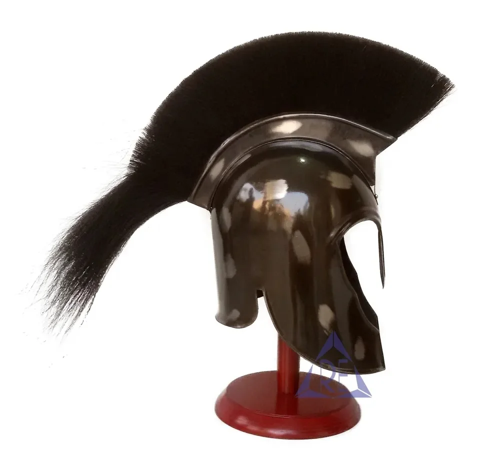 Troy Achilles Helmet With Black Plume Greek Achilles Trojan Helmet Armor Medieval Role Play Cosplay Knight Halloween Costume