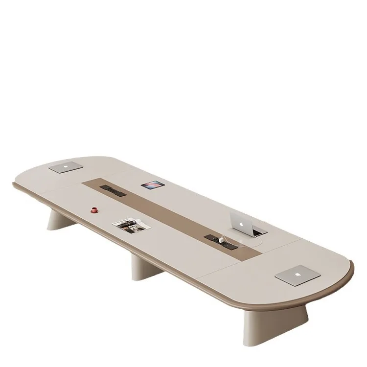 2024 новый овальный современный простой деревянный стол для переговоров нескольких человек встреч и