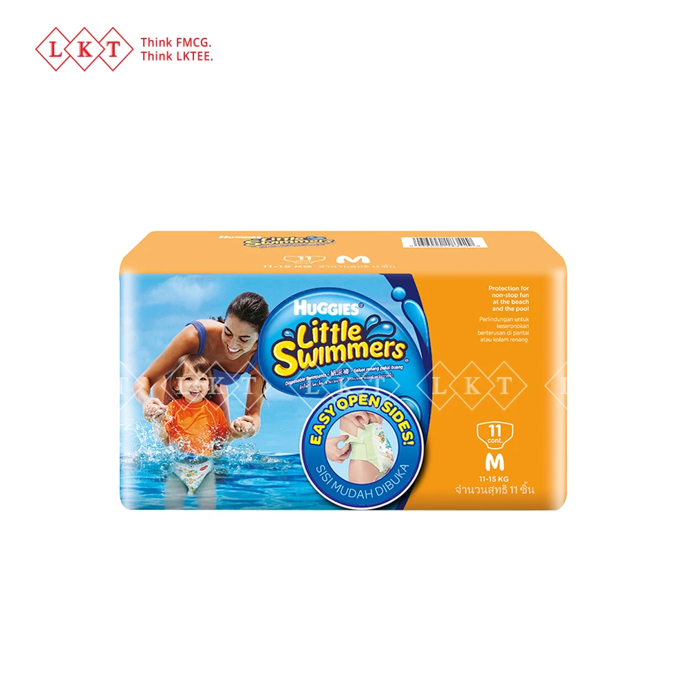 Huggies Baby Diapers Little Swimmers Pull-up Diaper Regular Size M 11S Pampers Diapers for Babies Malaysia Direct Factory