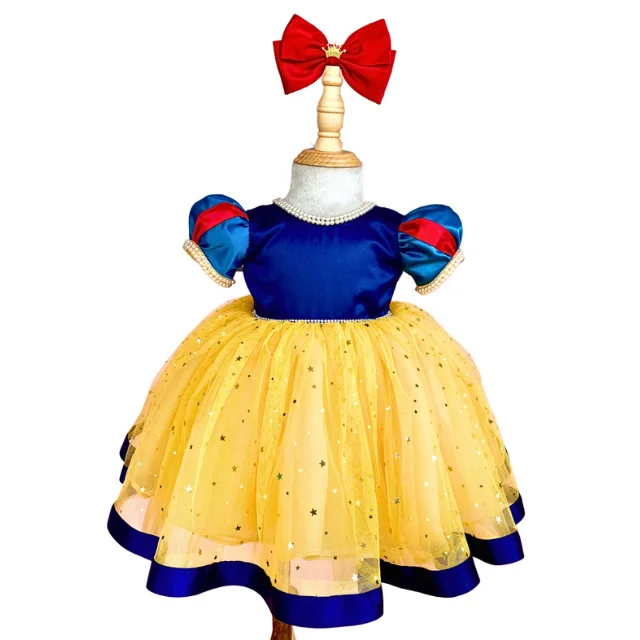 2 Top-Notch Large Size Snow White Cartoon Costume Beaded Princess Dress for Baby Girls for Party OEM ODM from Vietnam