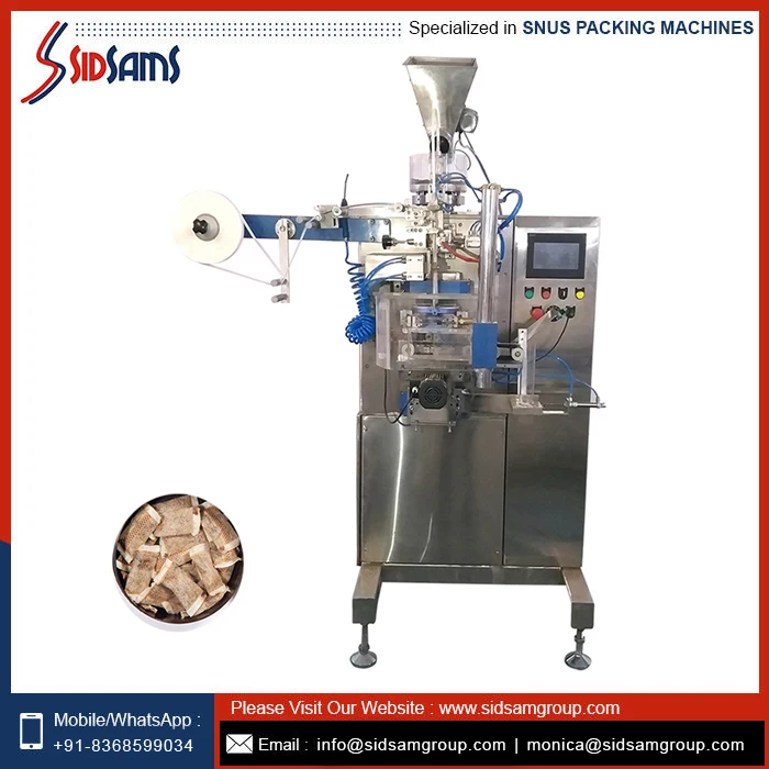 Highly Automatic Dry Snus Packing Machine Indian Manufacturer Supplier