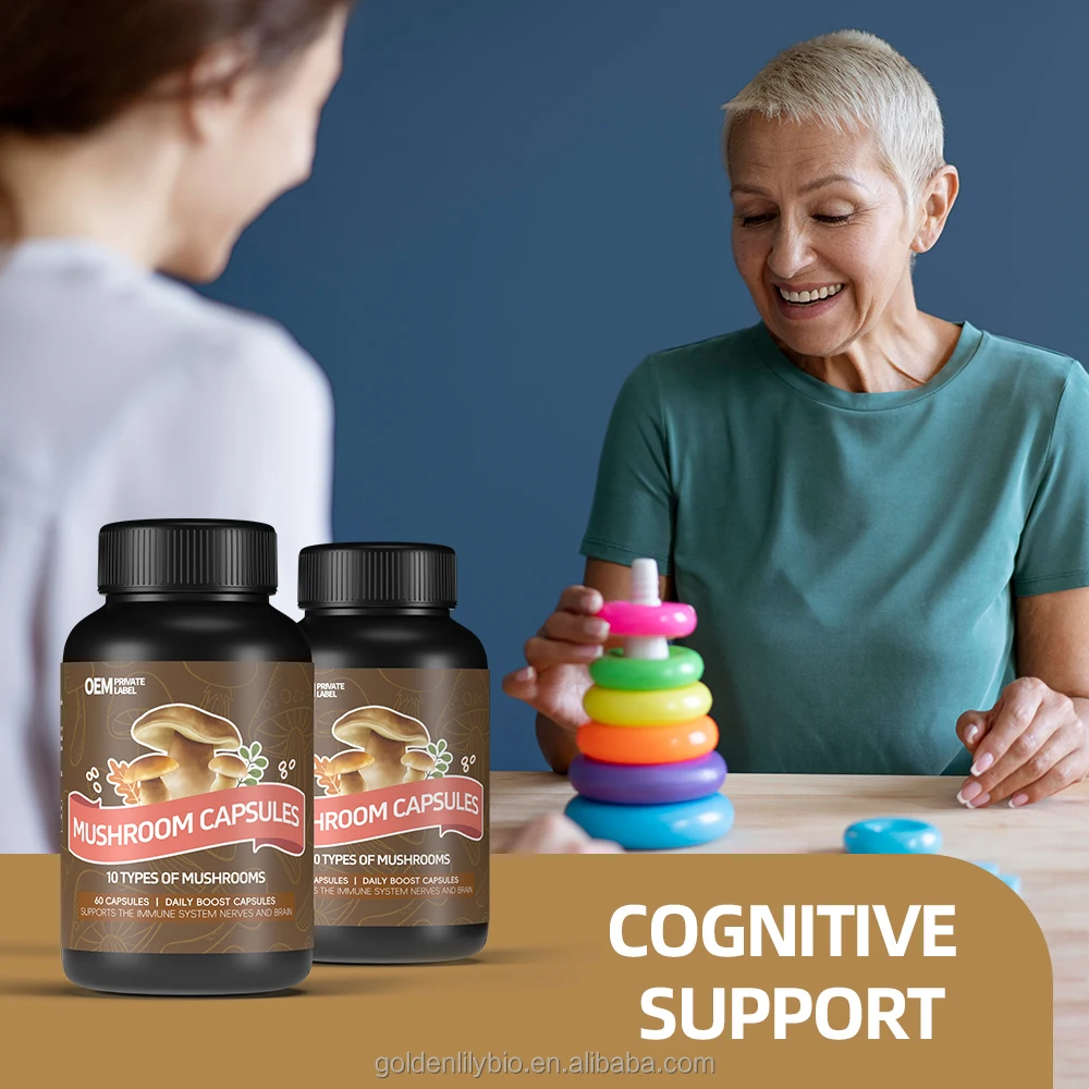 oem/odm reishi mushroom extract powder natural organic lion mane capsules Improve sleep supplement