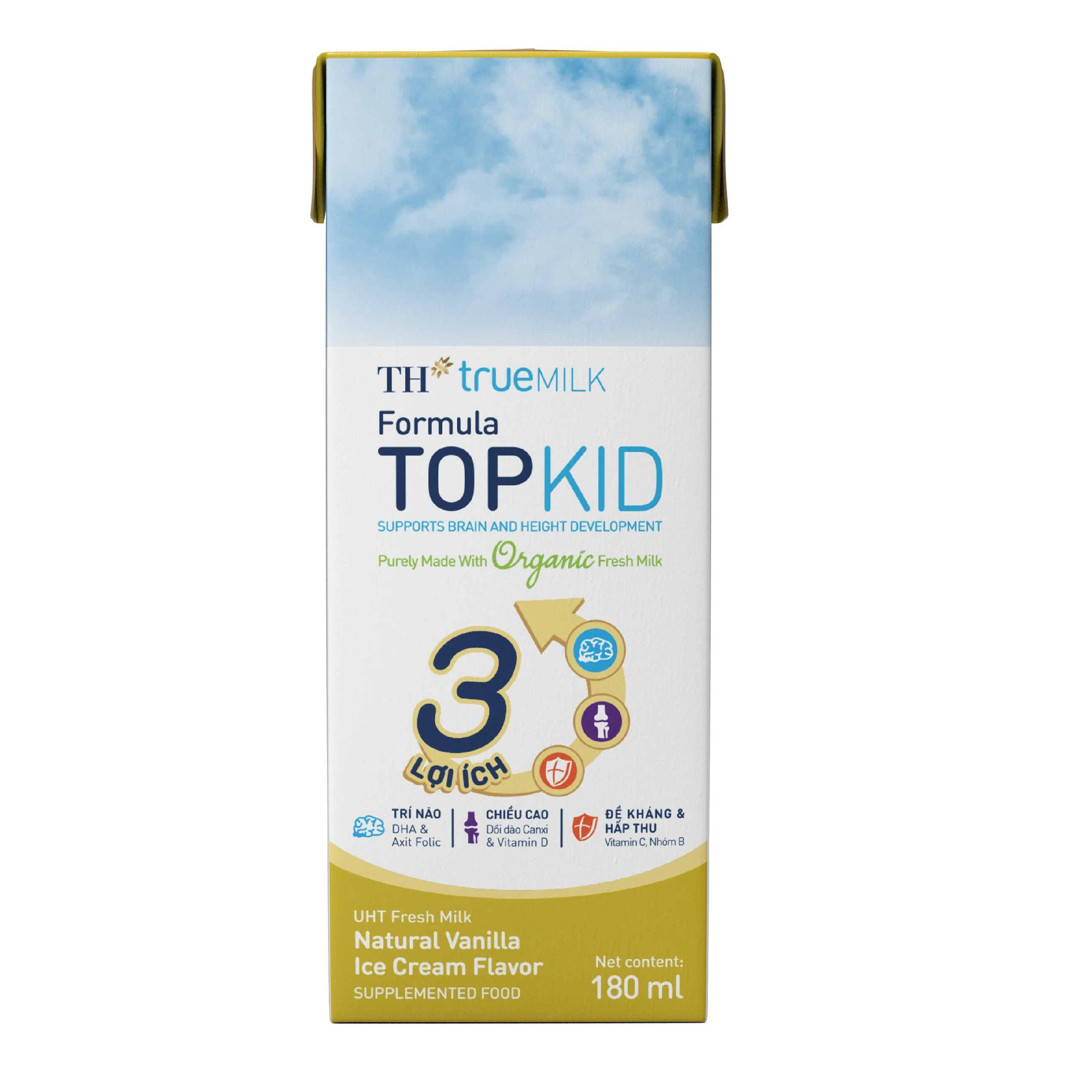 TH TOPKID 180ml High Quality Sterilized Processing Type Dairy Products Drink Fresh Milk with 6 Months Shelf Life