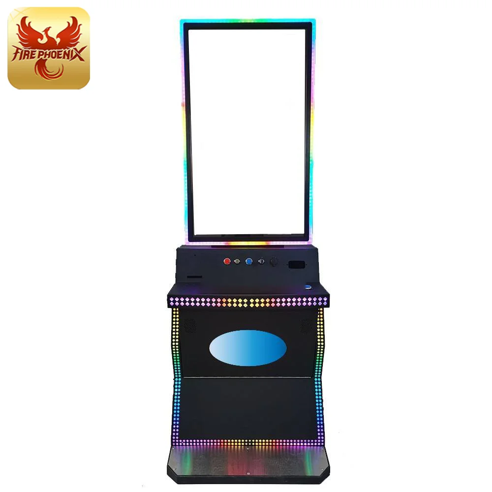 Hot selling serial touch dual screen metal cabinet skill game machine with LED light edge