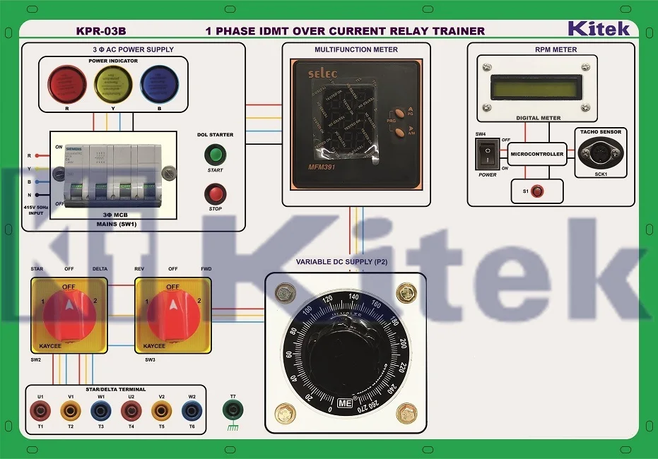 1 Phase IDMT over Current Relay Trainer for Educational Purposes
