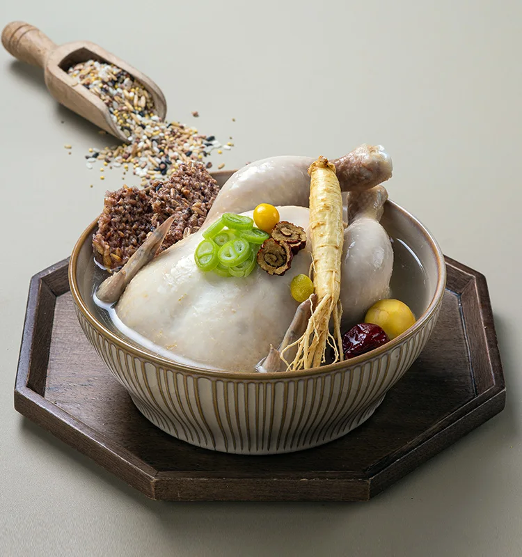 CYSO 8 Grain Scorched Rice Oven-baked Nurungji Samgyetang Korean Instant Chicken Soup With Thick Chicken Feet Broth