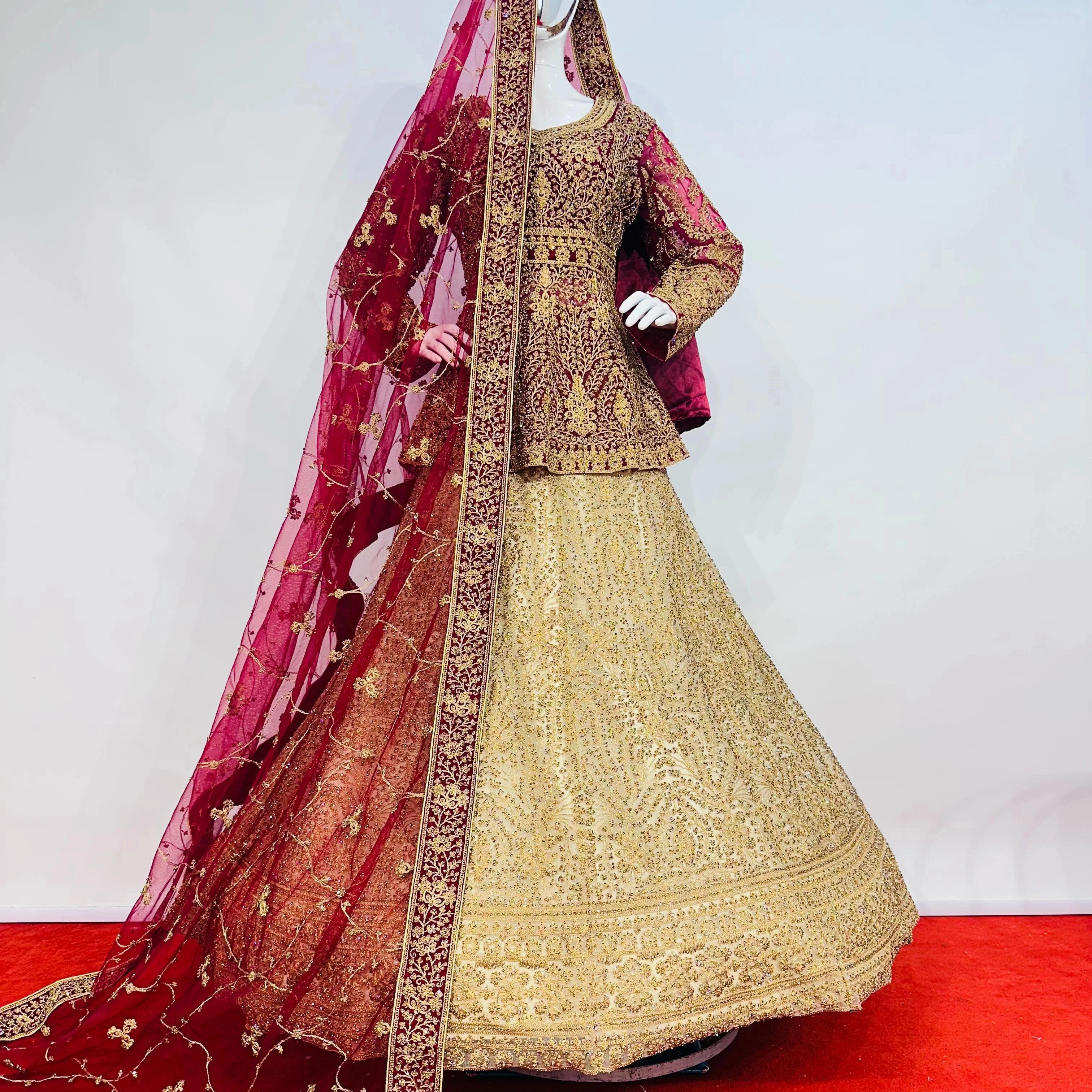 New Elegant Heavy Flair Lehenga with Net Peplum Design Full Zarkan Stonework Gorgeous Dupatta Wedding Anarkali Salwar Outfits